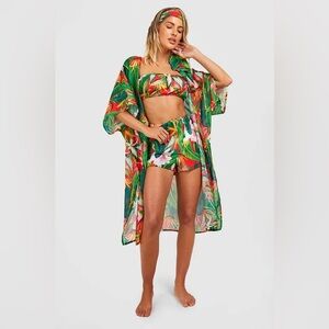 Boohoo Tropicana Three Piece Beach Co-ord Set